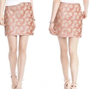 Vintage Banana Republic size 8 Sequin Salmon and Cream Mini Skirt, Lined,